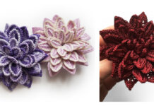 Flower Brooch Crochet Free Pattern