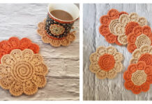 Swirly Bloom Coasters Crochet Free Pattern