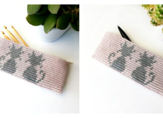 Tapestry Cat Zipper Pouch Crochet Free Pattern