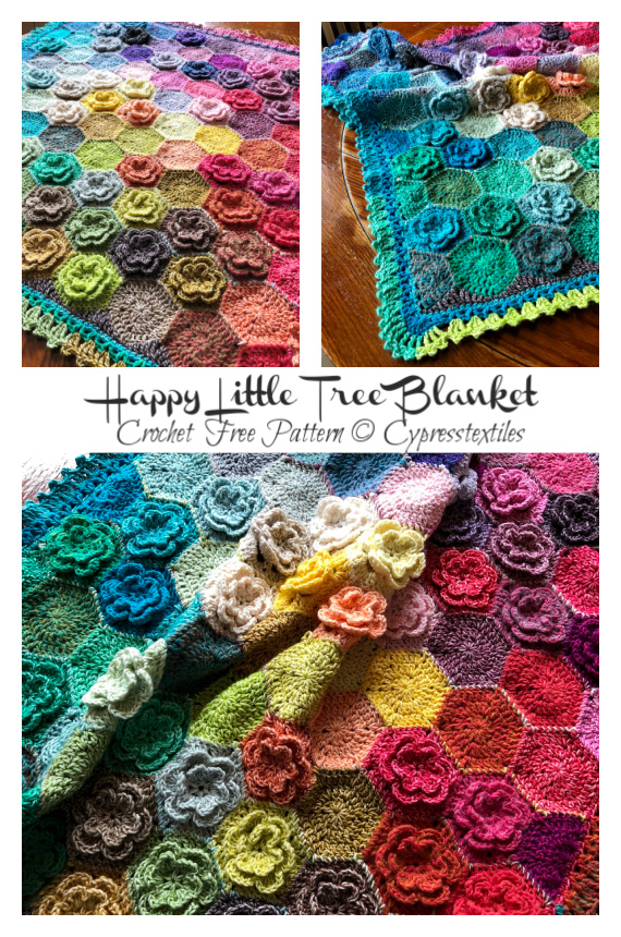 Happy Little Tree Blanket Crochet Free Pattern 