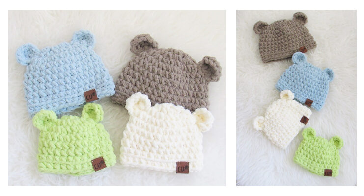 Newborn Baby Teddy Hats Crochet Free Pattern