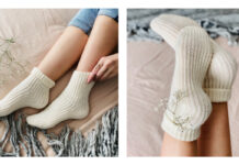 Ribbed Ribbon Socks Crochet Pattern