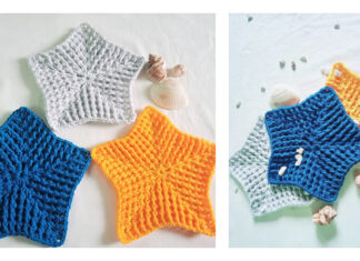 Star Dishcloth Crochet Free Pattern