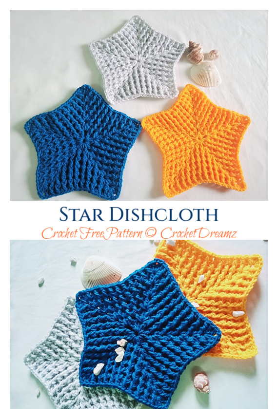 Star Dishcloth Crochet Free Pattern