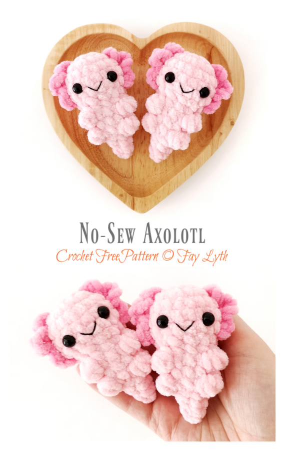 No-Sew Axolotl Crochet Free Pattern