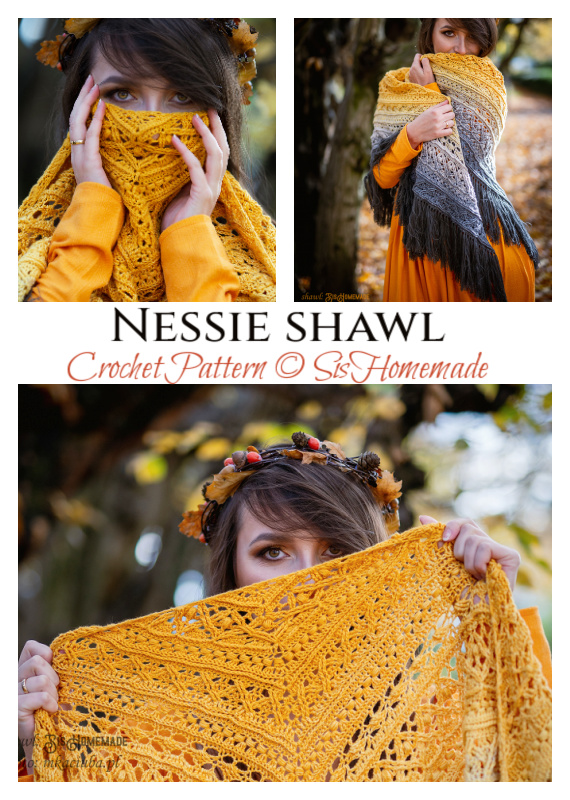 Nessie shawl Crochet Pattern