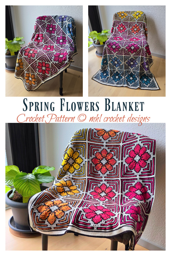 Spring Flowers Blanket Crochet Pattern