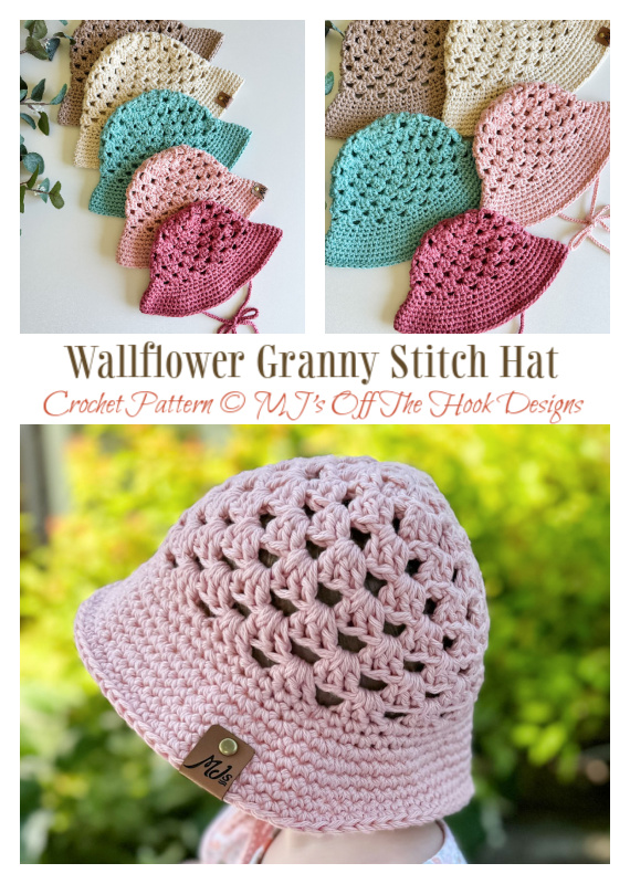 Wallflower Granny Stitch Hat Crochet Pattern