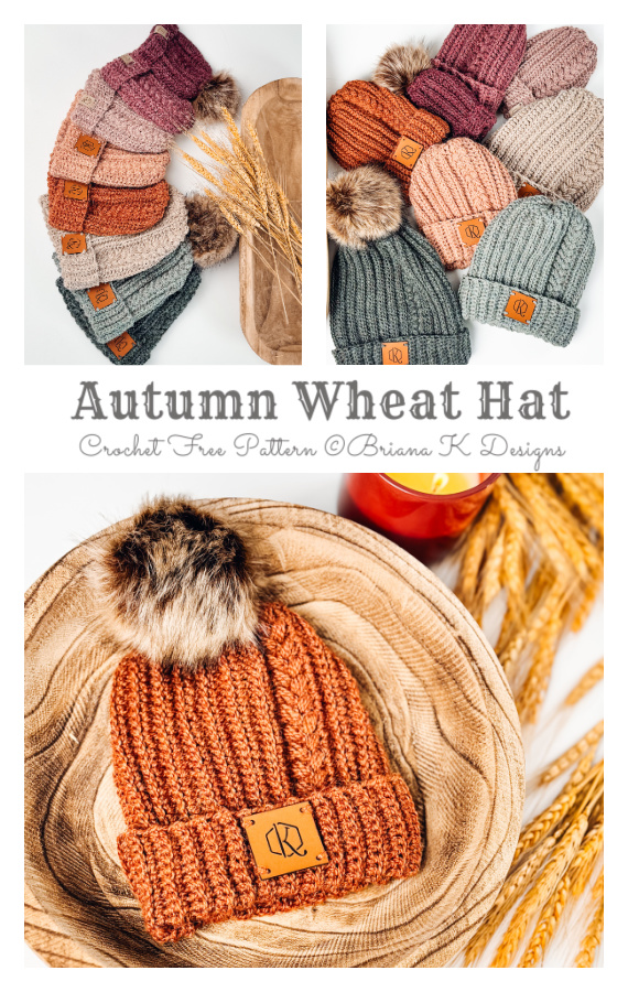 Autumn Wheat Hat Crochet Free Pattern